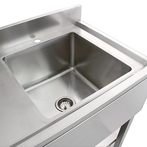 KuKoo Edelstahl Spültisch Waschbecken Spülbecken Spülschrank Gastrospüle Spüle Spülbecken Gastronomie 1 Becken rechts… – Bild 6