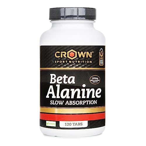 Crown Sport Nutrition Beta Alanine Slow Absorption | 3200 mg de Liberación Lenta por Servicio | Retrasa la fatiga, mejora la resistencia y reduce el hormigueo | Certificado Informed-Sport