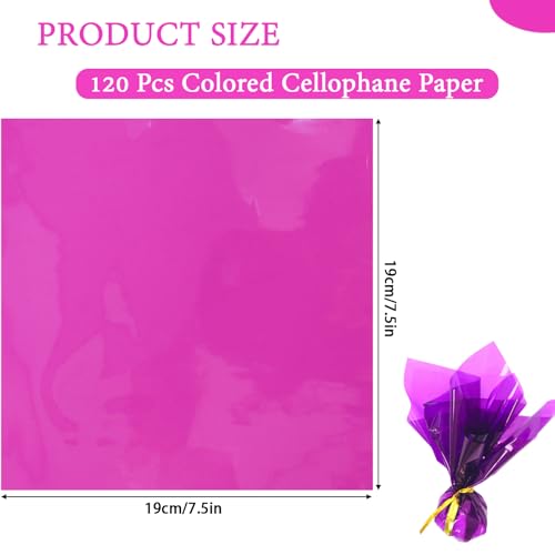 cellophan farbig, 120pcs cellophanfolie,8 Multi-Colors fensterfolie basteln, 7,5x7,5 Zoll fensterfolie bunt, transparentpapier bunt,Colour for Sweets, DIY, Arts, Crafts, Decoration