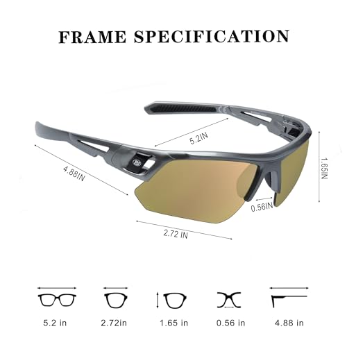 BLAITEJUS Rose Gold Lens Golf Glasses