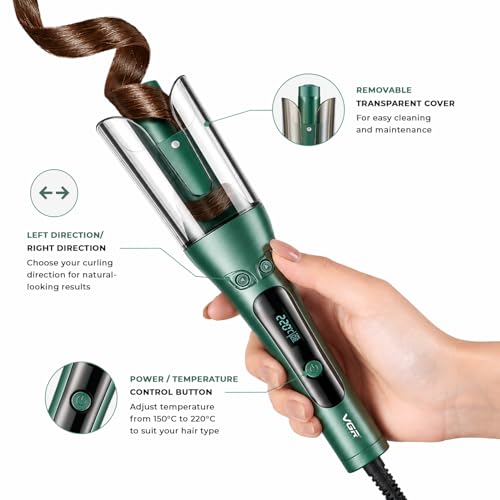Image of VGR V-583 Professional Electric Hair Curler | Stylish Hair Styling Powerful Automatic Professional Hair Curler | 360 Swivel Cord with 220 C Max Heat Setting