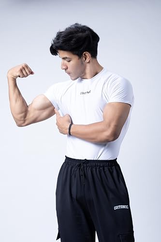 Image of COITONIC Men Compression Half Sleeves Round Neck T-Shirt for Gym and Sports Wear