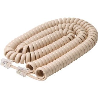 Trisonic 25-ft Phone Handset Cord, Coiled, Ivory