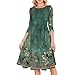 Long Sleeve Dress for Women Loose Flowy Vacation Dress Fashion Print Casual Midi Dresses 2025 Fall Crewneck Outfits