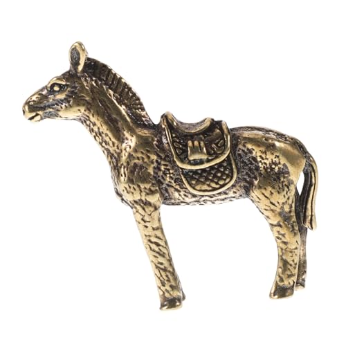 Ornement de Cheval en Bronze et Laiton Antique, Sculpture d'Élégance