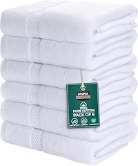Utopia Towels - 6 Asciugamani di Cotone - (60 x 120 cm), Grigio - Asciugamani per Piscina, Spa e Palestra Asciugamani di Medie Dimensioni, Leggeri e Molto Assorbenti (Bianco)