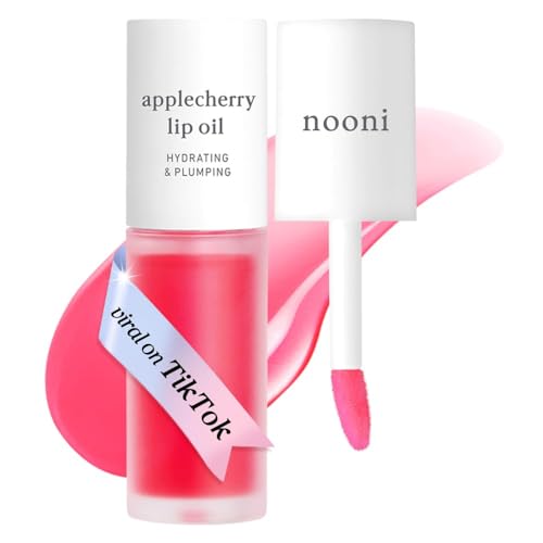 Image of NOONI Korean Lip Oil - Applecherry | Long-Lasting, Moisturizing, Plumping, Revitalizing for Dry Lips, Waterproof, No Peel Off, Hydrating Lip Stain, Stocking Stuffers, Trendy Stuff, 0.12 FL Oz
