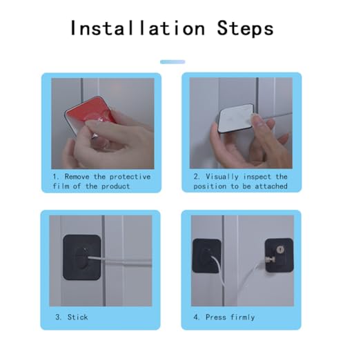 EYAKEG Fridge Lock (1 Pack),Refrigerator Lock with Keys,for Fridge, Cabinet Locks, Drawers, Dishwasher, Toilet and Child Safety Cabinet Locks, Adhesive No Drilling, 10.2 inch, Black - Thumbnail 3