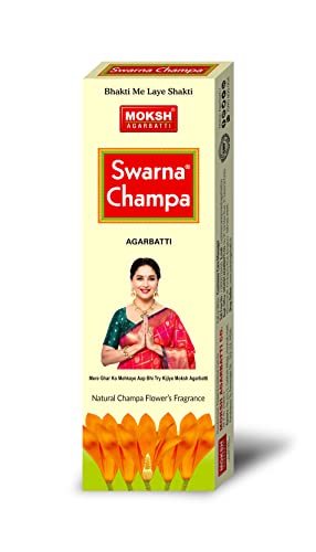 Image of MOKSH Swarna Chandan Agarbatti - Resealable Zipper Pouches, 270 g Total, Pack of 3 | Sandalwood Incense Sticks for Puja, Meditation & Home Fragrance