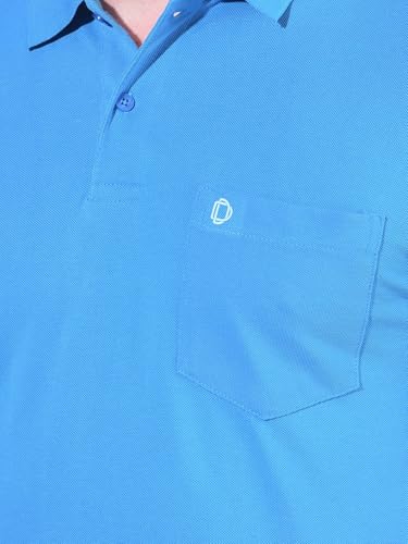 Image of Dollar Men's Pack of 1 Solid Cotton Blend Polo Neck T-Shirt