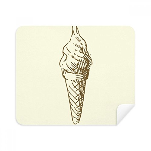Brown Hand Drawings Sweet Ice Cleaning Cloth Screen Cleaner 2pcs Suede Fabric