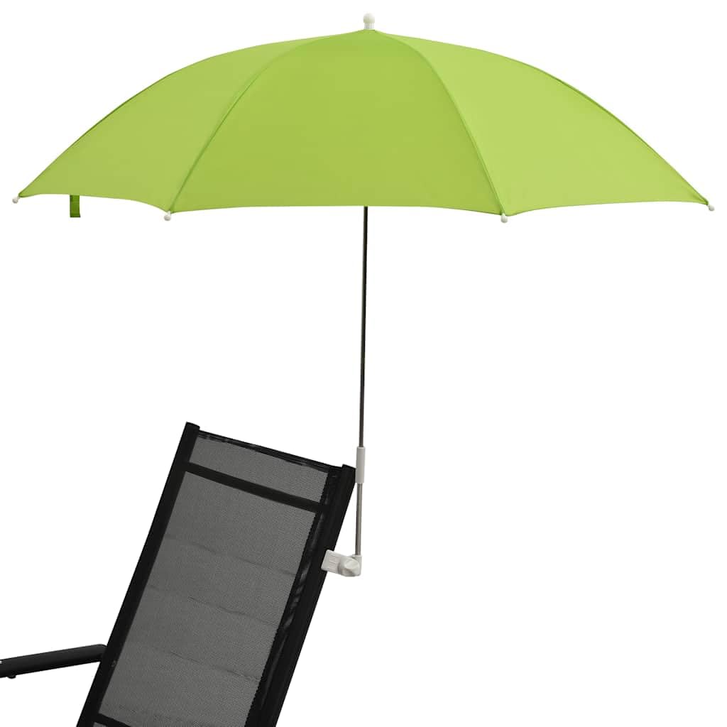 Sonnenschirm für Campingstühle 2er Set Grün 105 cm, windfest, klappbar, UV-geschützt, leicht, mit Befestigungsklemme, ideal für Balkon, Terrasse, Garten und Outdoor-Aktivitäten