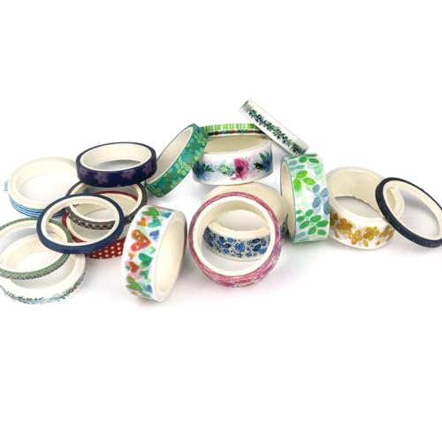 18Rolls Washi Tape Set,Decorative Cute Floral Washi Tape for Bible Journaling Bullet Journal Supplies