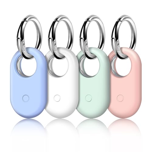 LETREEN 4 Pezzi Custodia per Samsung Galaxy SmartTag2, Protezione in Silicone per Antiurto Progettata per Smart Tag 2 (2023) con Portachiavi per Portachiavi Portabagagli Zaino Pet