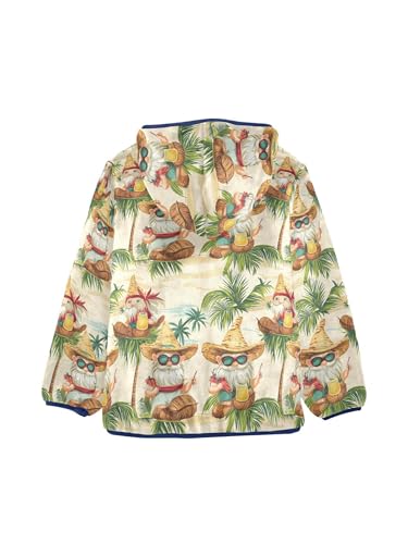 Summer Vacation Gnome Girls Fleece Jacket Girls Fall Jacket Boys Coats Zip Up Hoodie Children Sherpa Warm Outerwear 2-10T2