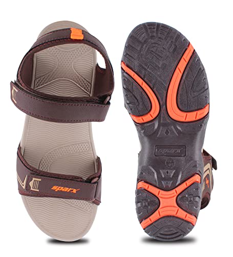 Image of Sparx Men's Sandal, Brown Neon Orange, 6 UK