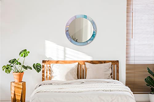 Miroir rond suspendu 60 cm design moderne fluide abstrait - 6