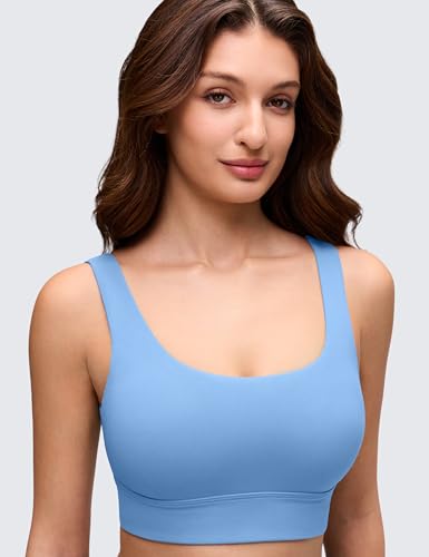 Image of CRZ YOGA Butterluxe U Back Sports Bras | Light Support, Removable Pads, Yoga, Extremely Soft, Longline, Scoop Neck, Wide Straps, for Women