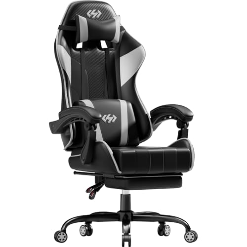 HLFURNIEU Silla Gaming Ergonómica Silla