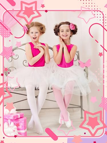 Image of Fourluoo 3 Pairs Girls Tights Colorful Pantyhose Soft Thigh High Sock Seamless Dance Leggings Wedding Tights for Girl