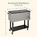 Cuisinart 80 Qt Cooler Cart, Portable Outdoor Beverage Cooler with Storage Shelf, Bottle Opener and Cap Collector, Summer BBQs, Cookouts and Tailgates, 48 Hour Cold Drinks, Chill, Fresh Sodas and Beer
