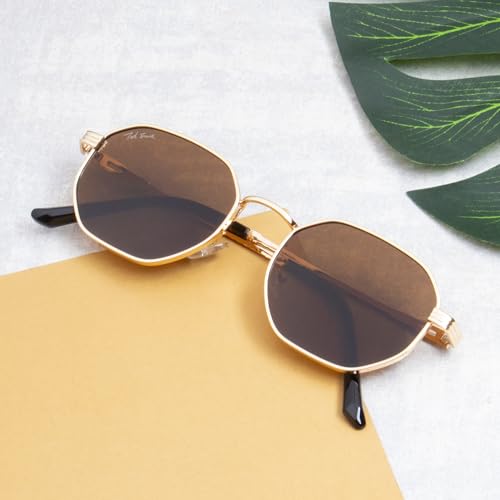 Image of Ted Smith Full Rim Oval Shape Branded and Stylish Sunglasses | Polycarbonate Lens & 100% UV Protection | Men & Women | Small to Medium | 52-21-140