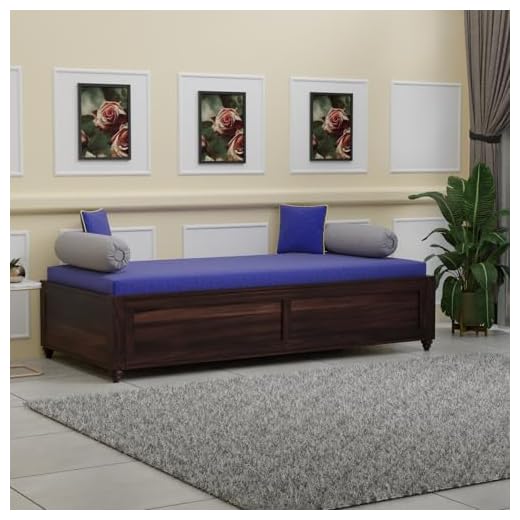 WOODTREND Single Bed With Storage|Wooden Single Size Bed With Box Storage For Bedroom|Single Diwan With Storage For Home Living Room (Walnut ), 40.64 Cm, 90 Cm, 174 Cm