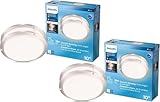 PHILIPS LED Flush Mount Double Ring Ceiling Light 2-Pack Daylight (3000K) 1200 Lumen (16W = 75W) Dimmable Brushed Nickle No Bulbs Required