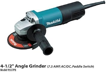 Makita 9557PB Angle Grinder, With Paddle Switch, 4-1/2-In., 7.5-Amp, AC/DC