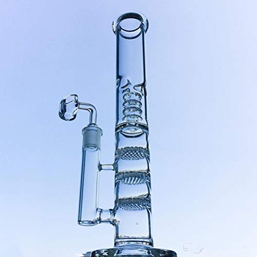 40 cm Szklane bong Potrójne o strukturze plastra miodu Filary olejowe klatka dla ptaków Perc Dab Rig Duże proste rury wodne 18 mm (z miską kwarcową)
