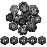 Boutons à coudre en forme de fleur : vous recevrez 20 boutons en bois de couleur noire de 34 mm de diamètre. Quantité suffisante pour répondre à vos besoins quotidiens de couture et de bricolage