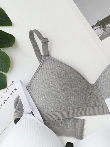 COZYEASE Girls' 3 Pieces Solid Patched Detail Ribbed Knit Bralette No Padding Casual Bralette3