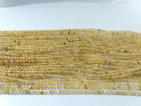 Quartz rutilé doré perles 2mm naturelles pour réparer et personnaliser vos bijoux fins