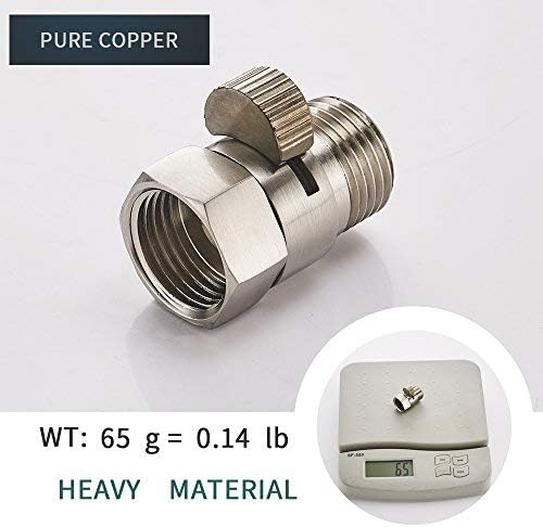 Hoimpro BRASS Shower head Shut Off Valve, Shower Head Flow Control Valves, for Shower Head Hand Shower Bidet Sprayer, Brushed Nickel Finish