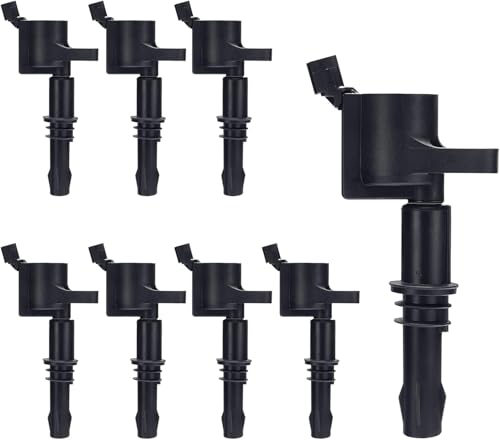 Image of 8 Ignition Coils - Fix Misfires for Ford F-150 /250 /350 /E-Series /Expedition /Mustang & Lincoln Navigator /Town Car /Aviator & Mercury Mountaineer (4.6L /5.4L V8) - Repl. DG511 /3L3Z12029BA(8-Pack)
