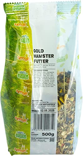 Getzoo Goldhamsterfutter 500g I Naturorientiert & Ausgewogen I Große Auswahl an Urgetreide I Inklusive Früchte & Gemüse I Hochwertige Eiweißquellen I Ohne Wasser-Eiweiß – Bild 4