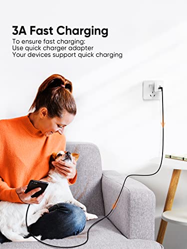 Image of USB C Cable 3A Fast Charging 2 Pack 6.6FT, CableCreation USB-A to USB-C Charge Double-Braided Exterior Compatible with iPad Mini Galaxy S21 S20 S10 S9 Note 10 9 PS5 Controller, USB Type C Cord Blue | Anti Tear Braided, 0.5ft~10ft, 3A Fast Charging, 480Mbps, 56Kohm Pull-up Resistor,for Powerbank Cellphone Android Auto