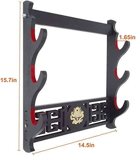 Yuesfz Wall Mount Padded Sword Holder Katana Stand Samurai Sword Holder Display Rack Samurai Sword Holder (Color : 3-Tier) #TOP1