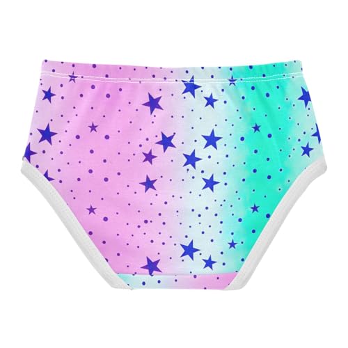 Purple Stars Dots Soft Pastel Gradient Panties for Girl Toddler Underwear Floral Cotton Durable Briefs Undies Kids 2t2