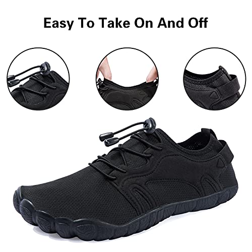 Josaywin Water Shoes for Men Quick Dry Wide Toe Aqua Shoes Adjustable Barefoot Sock for Swim Beach River Pool Surf4