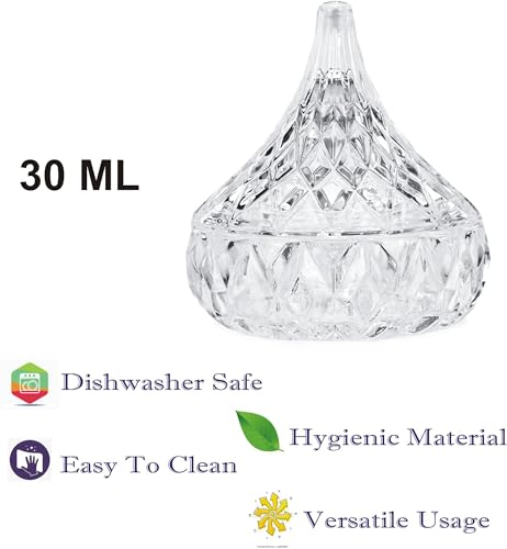 Image of Multipurpose Kitchen Storage Glass Candy /Container With Lid, Pack Of 1, 8x8x9 CM
