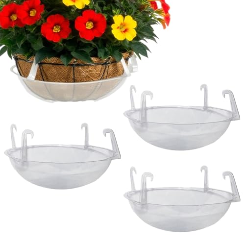lisutupode Soucoupes pour Pots De,Plateaux De Drainage pour Pots De Fleurs 4 Pièces - Bac de Drainage d'eau Rond Résistant pour Rebord de Fenêtre Utilisation en Intérieur et en Extérieur et Jardin