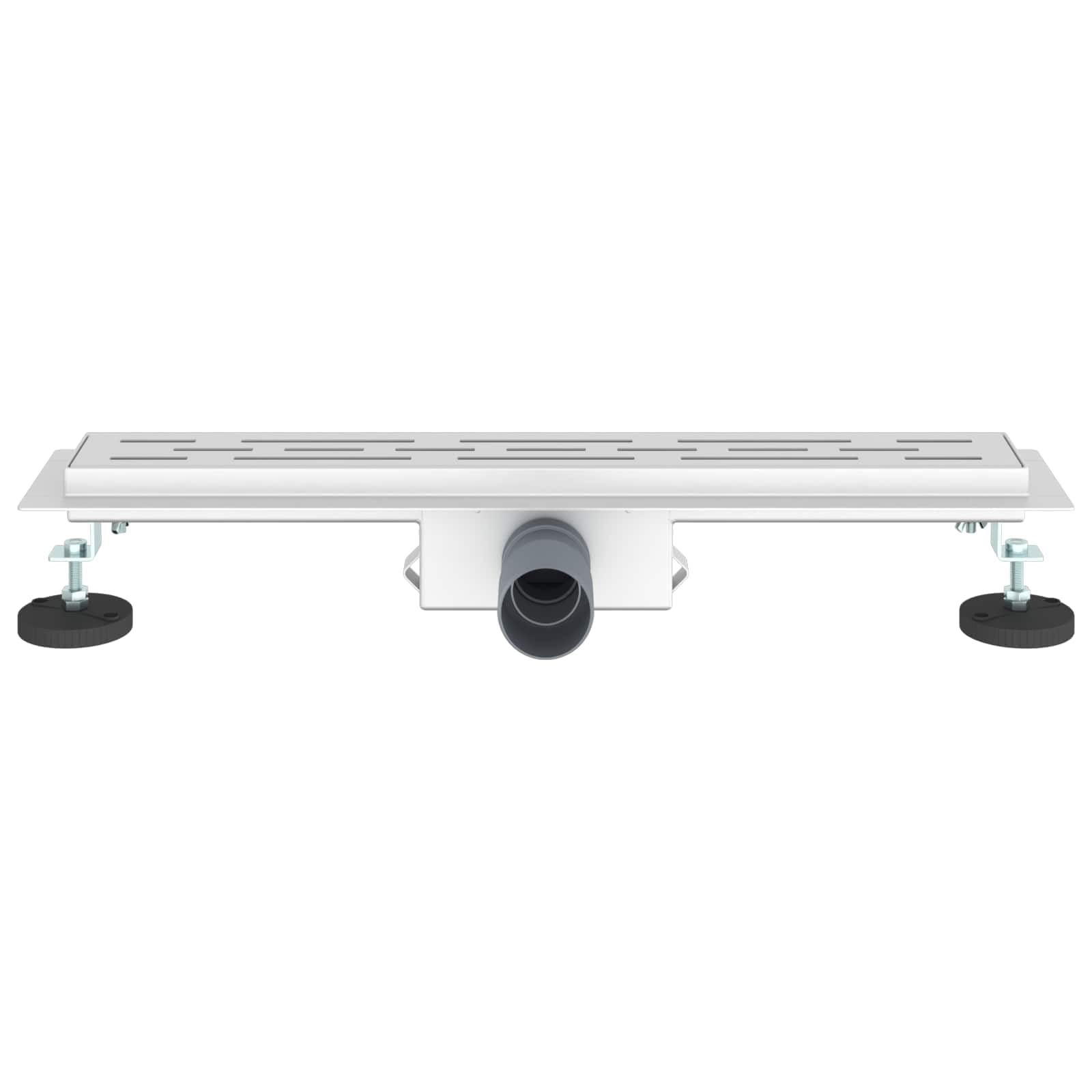 Desagüe de ducha con diseño de líneas plateadas, 50 cm, acero inoxidable 304, canaleta para ducha