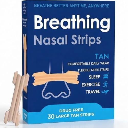 Nasal Strips (30 Pack) Flexible Nose Strips for Daily Wear Fitness & Travel Secure Adhesive Discreet Design