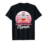 Exprime ton amour pour ton fidèle compagnon avec ce design adorable montrant un bichon maltais entouré de mains formant un cœur. Parfait pour les mamans de ces adorables boules de poils.