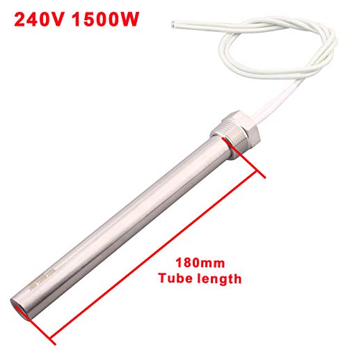 DERNORD Cartridge Heater 240V 1500W Hot Rod Heating Element Replacement 3/4 Inch 26.44MM Flansch BSP Thread