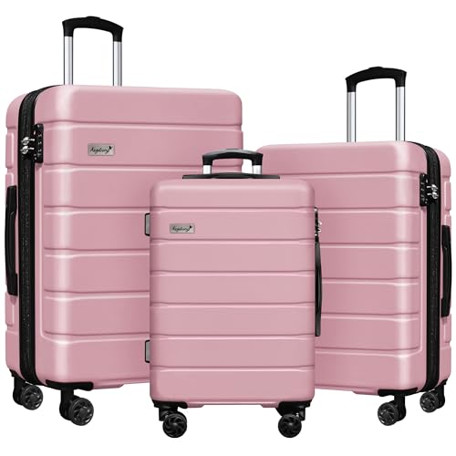 Explorer Lightweight Hardside Expandable Luggage Spinner Wheels Suitcase Wtsa Lock Pink New 3 Piece Set