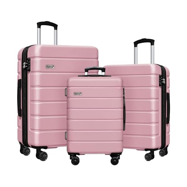 Explorer Lightweight Hardside Expandable Luggage Spinner Wheels Suitcase Wtsa Lock Pink New 3 Piece Set