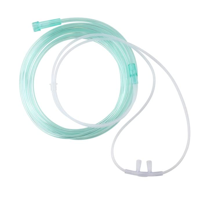 Dynarex 33112 Nasal Oxygen Cannula, Flared Tip, Adult, 14' Standard Connector, Pack of 50