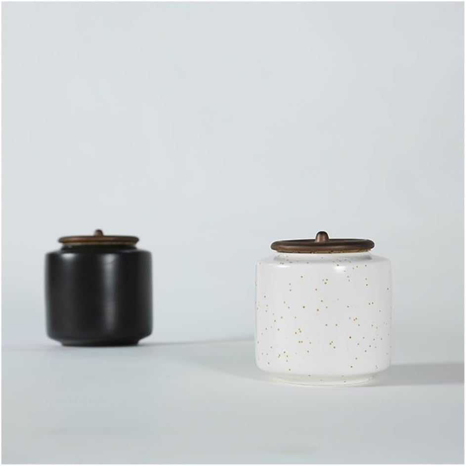 Tea Container Matte Ceramic Tea Storage Containers, Cookie Candy Loose for and Home，700ML(White)